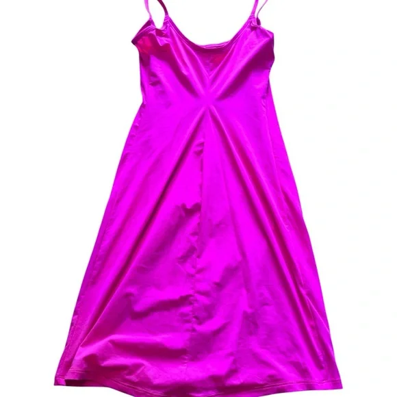 Skims Hot Pink Slip Dress Size S Bodycon Spaghetti Strap Shapewear Mini Dress - Picture 4 of 4
